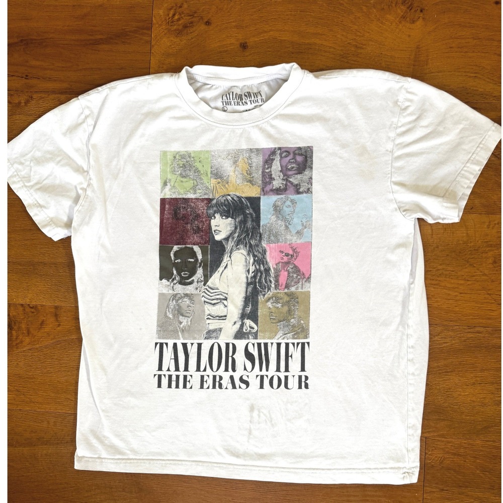 Taylor Swift The Eras Tour 2023 Concert T-Shirt White Large Graphic Tee‎
